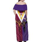 Storm And Broncos Rugby Custom Off Shoulder Maxi Dress Melbourne Brisbane Final Together Mascots Style - Aussie Hoodie