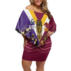 Storm And Broncos Rugby Custom Off Shoulder Short Dress Melbourne Brisbane Final Together Mascots Style - Aussie Hoodie