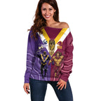 Storm And Broncos Rugby Custom Off Shoulder Sweater Melbourne Brisbane Final Together Mascots Style - Aussie Hoodie
