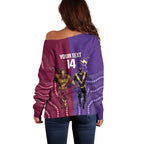 Storm And Broncos Rugby Custom Off Shoulder Sweater Melbourne Brisbane Final Together Mascots Style - Aussie Hoodie