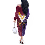 Storm And Broncos Rugby Custom Off The Shoulder Long Sleeve Dress Melbourne Brisbane Final Together Mascots Style - Aussie Hoodie