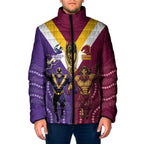 Storm And Broncos Rugby Custom Padded Jacket Melbourne Brisbane Final Together Mascots Style - Aussie Hoodie