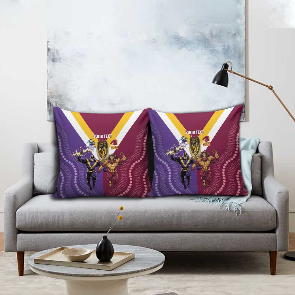 Storm And Broncos Rugby Custom Pillow Cover Melbourne Brisbane Final Together Mascots Style - Aussie Hoodie