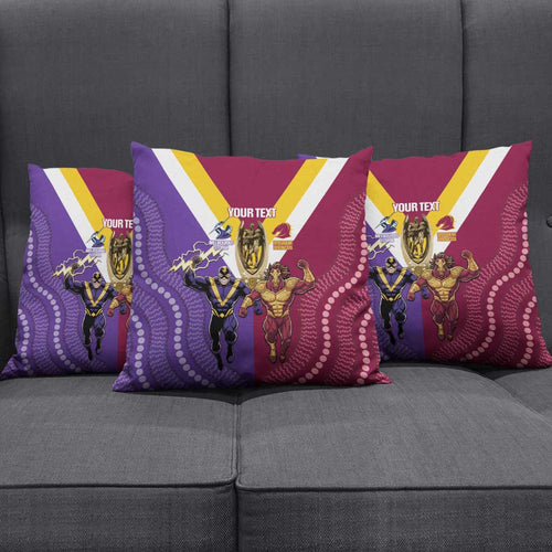Storm And Broncos Rugby Custom Pillow Cover Melbourne Brisbane Final Together Mascots Style - Aussie Hoodie