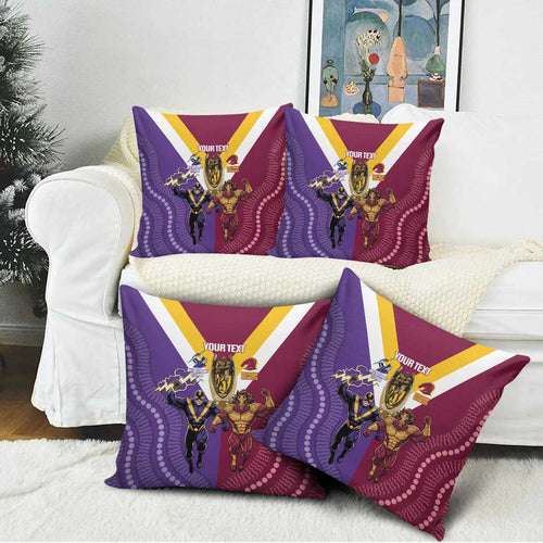 Storm And Broncos Rugby Custom Pillow Cover Melbourne Brisbane Final Together Mascots Style - Aussie Hoodie