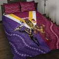 Storm And Broncos Rugby Custom Quilt Bed Set Melbourne Brisbane Final Together Mascots Style - Aussie Hoodie