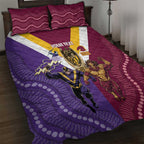 Storm And Broncos Rugby Custom Quilt Bed Set Melbourne Brisbane Final Together Mascots Style - Aussie Hoodie