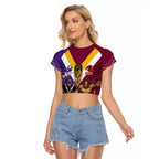 Storm And Broncos Rugby Custom Raglan Cropped T Shirt Melbourne Brisbane Final Together Mascots Style - Aussie Hoodie