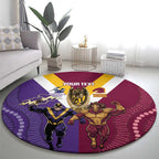 Storm And Broncos Rugby Custom Round Carpet Melbourne Brisbane Final Together Mascots Style - Aussie Hoodie