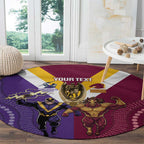 Storm And Broncos Rugby Custom Round Carpet Melbourne Brisbane Final Together Mascots Style - Aussie Hoodie