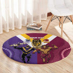 Storm And Broncos Rugby Custom Round Carpet Melbourne Brisbane Final Together Mascots Style - Aussie Hoodie