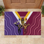 Storm And Broncos Rugby Custom Rubber Doormat Melbourne Brisbane Final Together Mascots Style - Aussie Hoodie