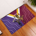 Storm And Broncos Rugby Custom Rubber Doormat Melbourne Brisbane Final Together Mascots Style - Aussie Hoodie