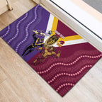 Storm And Broncos Rugby Custom Rubber Doormat Melbourne Brisbane Final Together Mascots Style - Aussie Hoodie