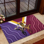 Storm And Broncos Rugby Custom Rubber Doormat Melbourne Brisbane Final Together Mascots Style - Aussie Hoodie