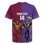 Storm And Broncos Rugby Custom Rugby Jersey Melbourne Brisbane Final Together Mascots Style - Aussie Hoodie