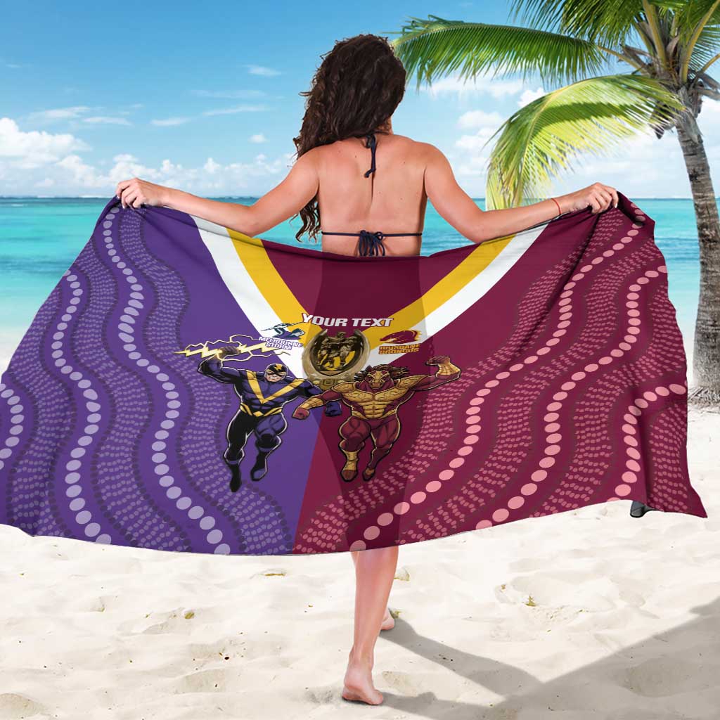 Storm And Broncos Rugby Custom Sarong Melbourne Brisbane Final Together Mascots Style - Aussie Hoodie