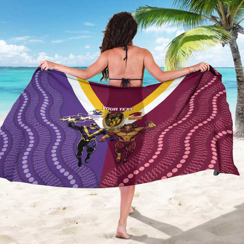 Storm And Broncos Rugby Custom Sarong Melbourne Brisbane Final Together Mascots Style - Aussie Hoodie