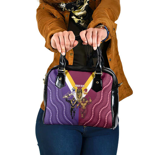 Storm And Broncos Rugby Custom Shoulder Handbag Melbourne Brisbane Final Together Mascots Style - Aussie Hoodie