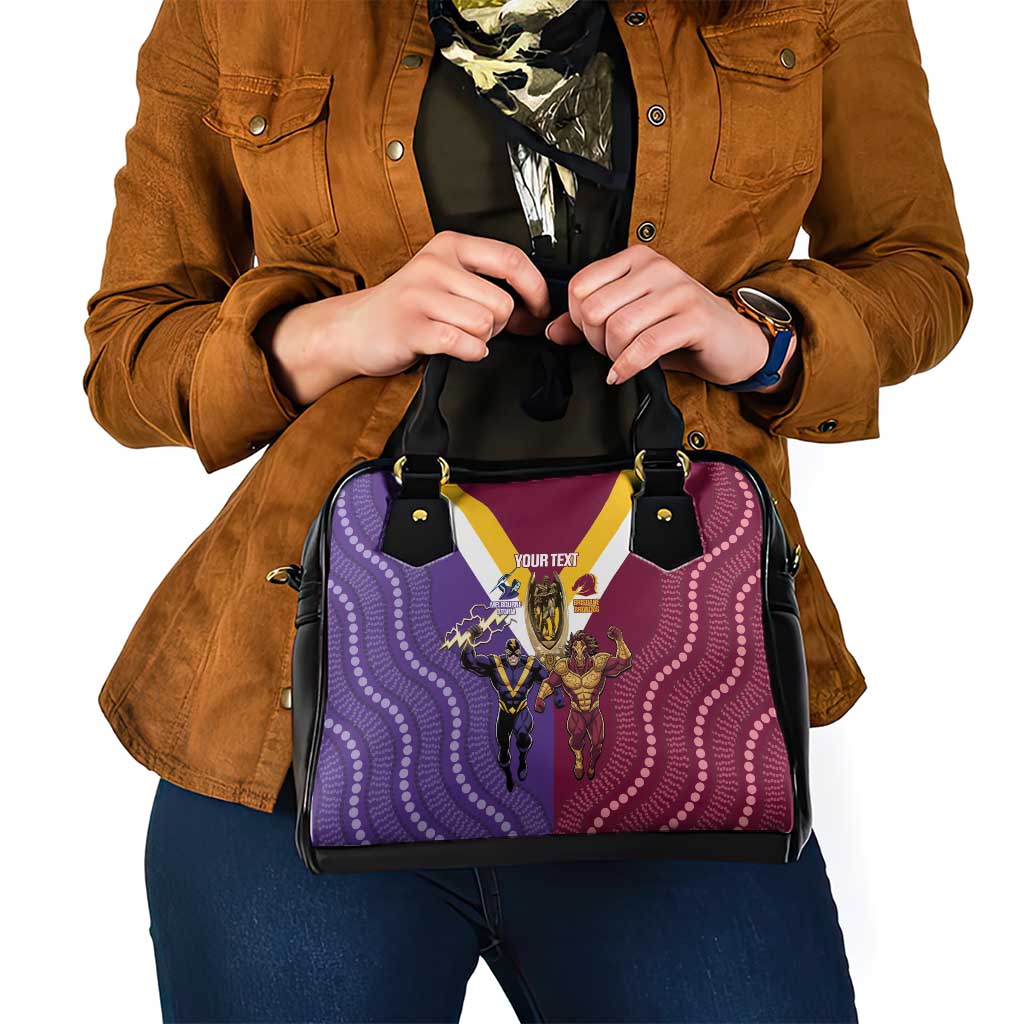 Storm And Broncos Rugby Custom Shoulder Handbag Melbourne Brisbane Final Together Mascots Style - Aussie Hoodie