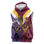 Storm And Broncos Rugby Custom Sleeveless Hoodie Melbourne Brisbane Final Together Mascots Style - Aussie Hoodie