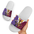 Storm And Broncos Rugby Custom Slide Sandals Melbourne Brisbane Final Together Mascots Style - Aussie Hoodie