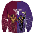 Storm And Broncos Rugby Custom Sweatshirt Melbourne Brisbane Final Together Mascots Style - Aussie Hoodie