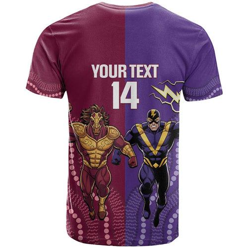 Storm And Broncos Rugby Custom T Shirt Melbourne Brisbane Final Together Mascots Style - Aussie Hoodie