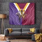 Storm And Broncos Rugby Custom Tapestry Melbourne Brisbane Final Together Mascots Style - Aussie Hoodie