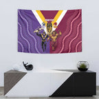 Storm And Broncos Rugby Custom Tapestry Melbourne Brisbane Final Together Mascots Style - Aussie Hoodie