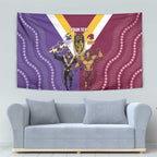 Storm And Broncos Rugby Custom Tapestry Melbourne Brisbane Final Together Mascots Style - Aussie Hoodie