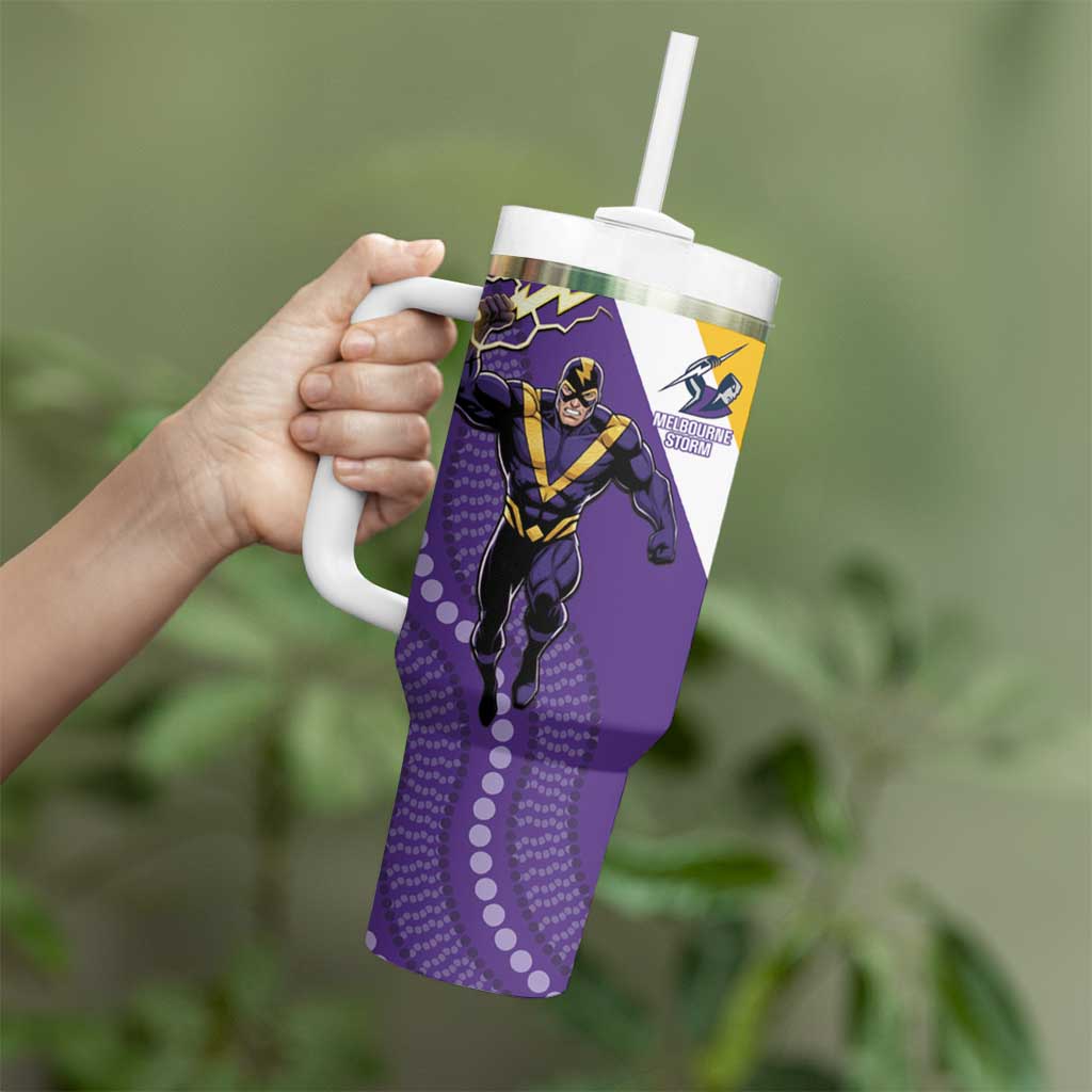 Storm And Broncos Rugby Custom Tumbler With Handle Melbourne Brisbane Final Together Mascots Style - Aussie Hoodie