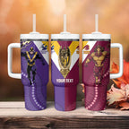 Storm And Broncos Rugby Custom Tumbler With Handle Melbourne Brisbane Final Together Mascots Style - Aussie Hoodie