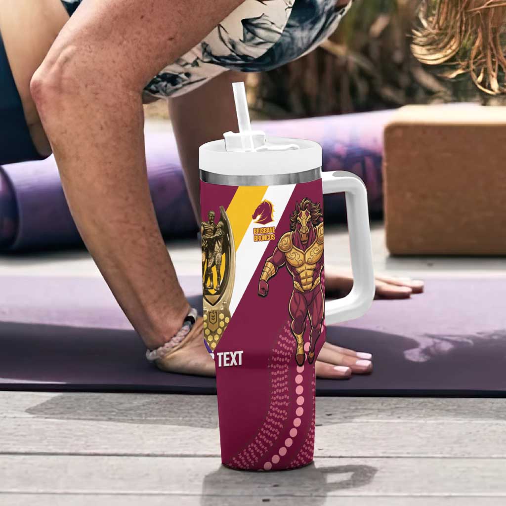 Storm And Broncos Rugby Custom Tumbler With Handle Melbourne Brisbane Final Together Mascots Style - Aussie Hoodie