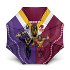 Storm And Broncos Rugby Custom Umbrella Melbourne Brisbane Final Together Mascots Style - Aussie Hoodie
