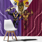 Storm And Broncos Rugby Custom Window Curtain Melbourne Brisbane Final Together Mascots Style - Aussie Hoodie