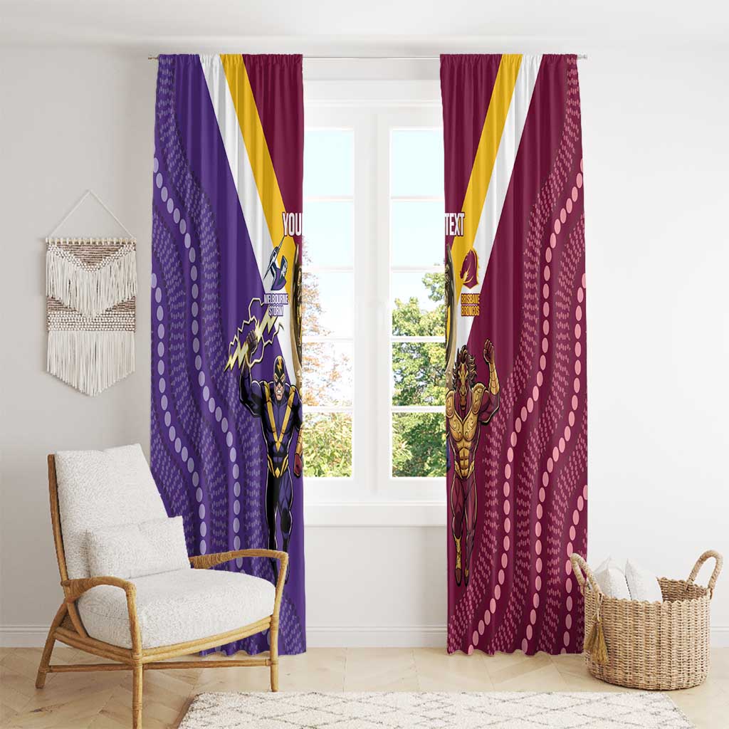 Storm And Broncos Rugby Custom Window Curtain Melbourne Brisbane Final Together Mascots Style - Aussie Hoodie