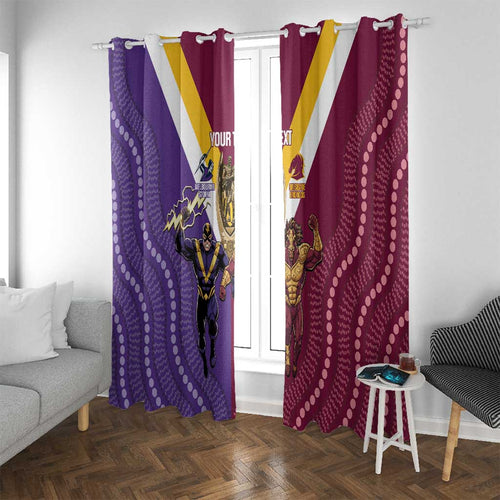Storm And Broncos Rugby Custom Window Curtain Melbourne Brisbane Final Together Mascots Style - Aussie Hoodie