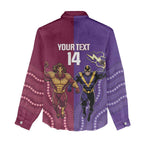 Storm And Broncos Rugby Custom Women Casual Shirt Melbourne Brisbane Final Together Mascots Style - Aussie Hoodie