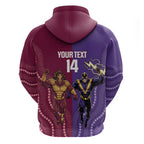 Storm And Broncos Rugby Custom Zip Hoodie Melbourne Brisbane Final Together Mascots Style - Aussie Hoodie