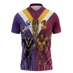 Storm And Broncos Rugby Custom Zipper Polo Shirt Melbourne Brisbane Final Together Mascots Style - Aussie Hoodie