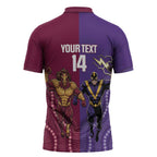 Storm And Broncos Rugby Custom Zipper Polo Shirt Melbourne Brisbane Final Together Mascots Style - Aussie Hoodie