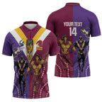 Storm And Broncos Rugby Custom Zipper Polo Shirt Melbourne Brisbane Final Together Mascots Style - Aussie Hoodie