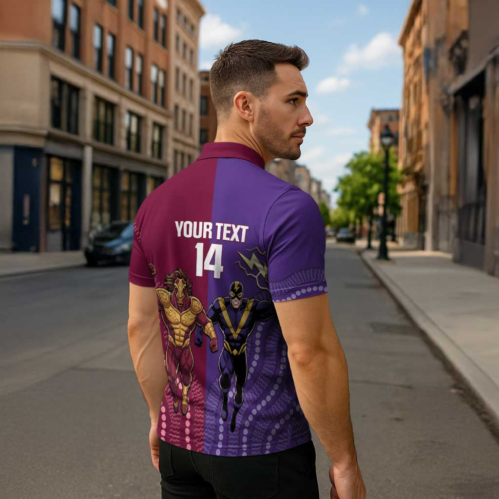 Storm And Broncos Rugby Custom Zipper Polo Shirt Melbourne Brisbane Final Together Mascots Style - Aussie Hoodie