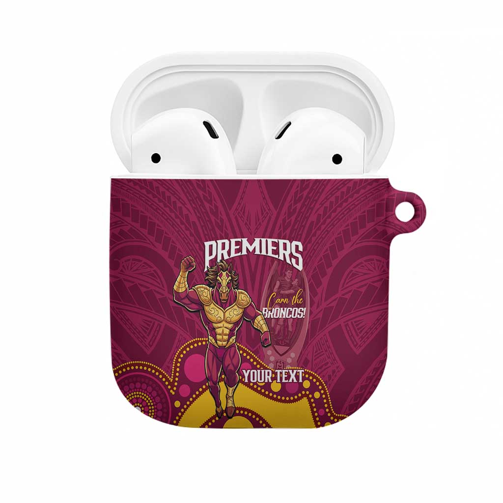 NRL Broncos Rugby Custom AirPods Case Premiers Trophy Carn The Bronx - Aussie Hoodie