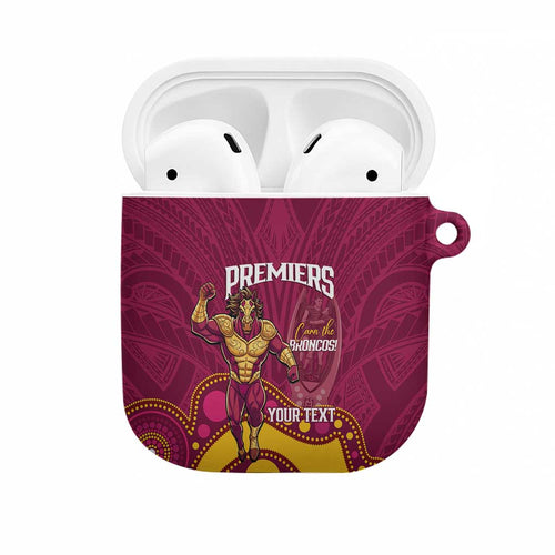 NRL Broncos Rugby Custom AirPods Case Premiers Trophy Carn The Bronx - Aussie Hoodie