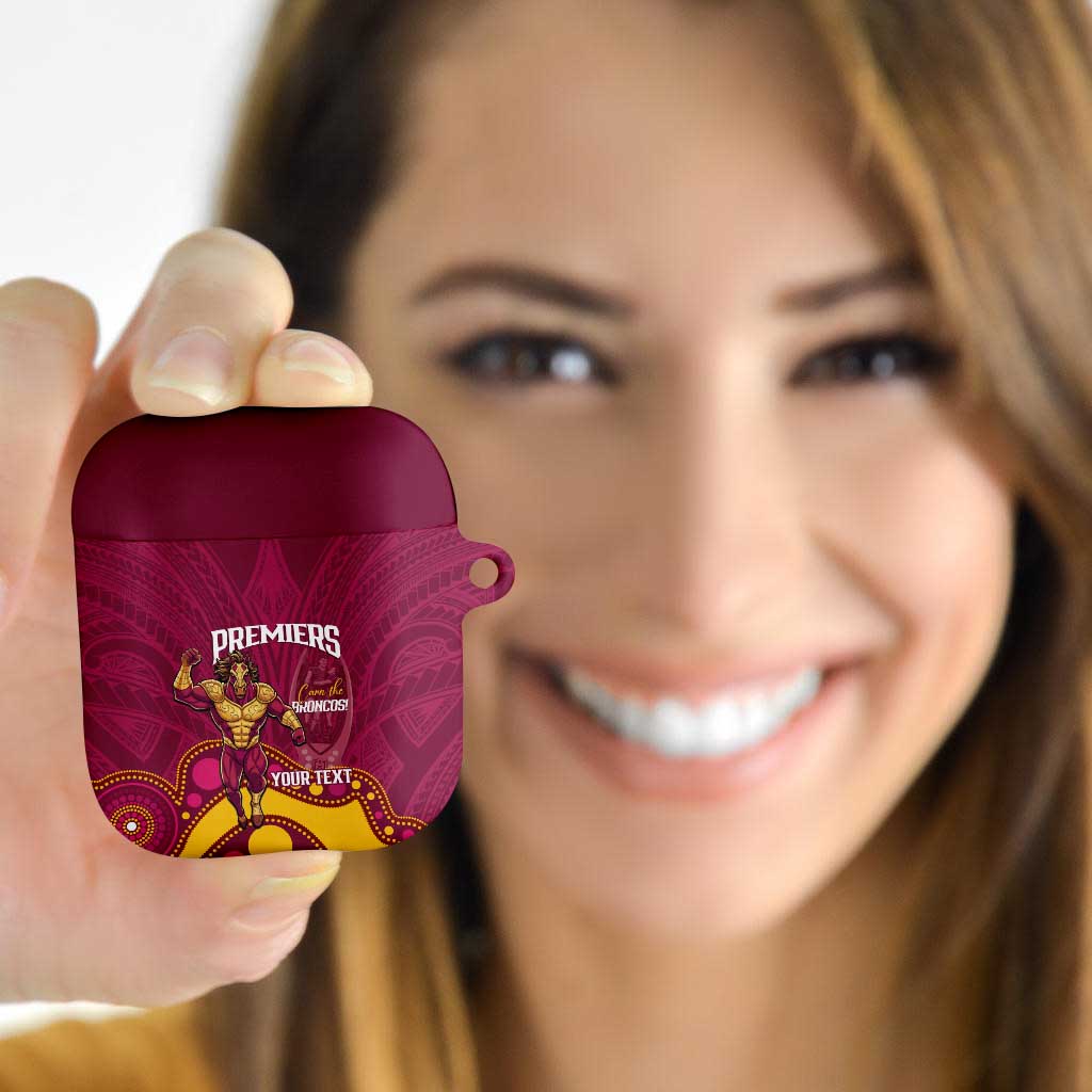 NRL Broncos Rugby Custom AirPods Case Premiers Trophy Carn The Bronx - Aussie Hoodie