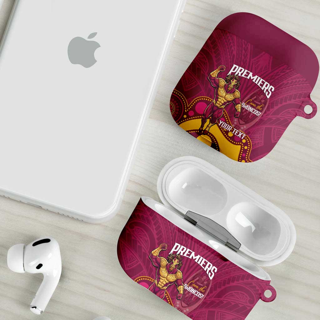 NRL Broncos Rugby Custom AirPods Case Premiers Trophy Carn The Bronx - Aussie Hoodie