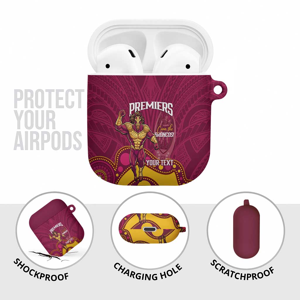 NRL Broncos Rugby Custom AirPods Case Premiers Trophy Carn The Bronx - Aussie Hoodie