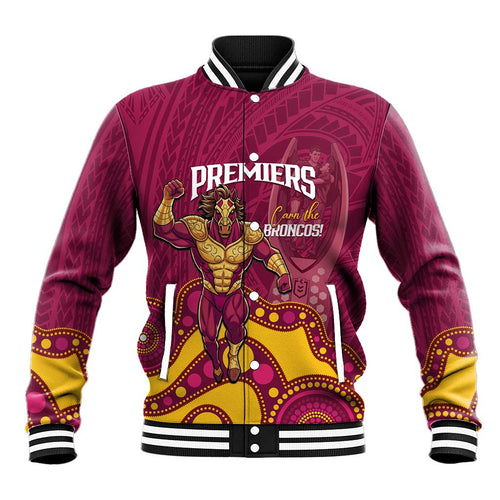 NRL Broncos Rugby Custom Baseball Jacket Premiers Trophy Carn The Bronx - Aussie Hoodie